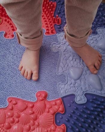 Tapis de jeu, bébé, enfant, jouet sensoriel - Muffik Pink Set 4