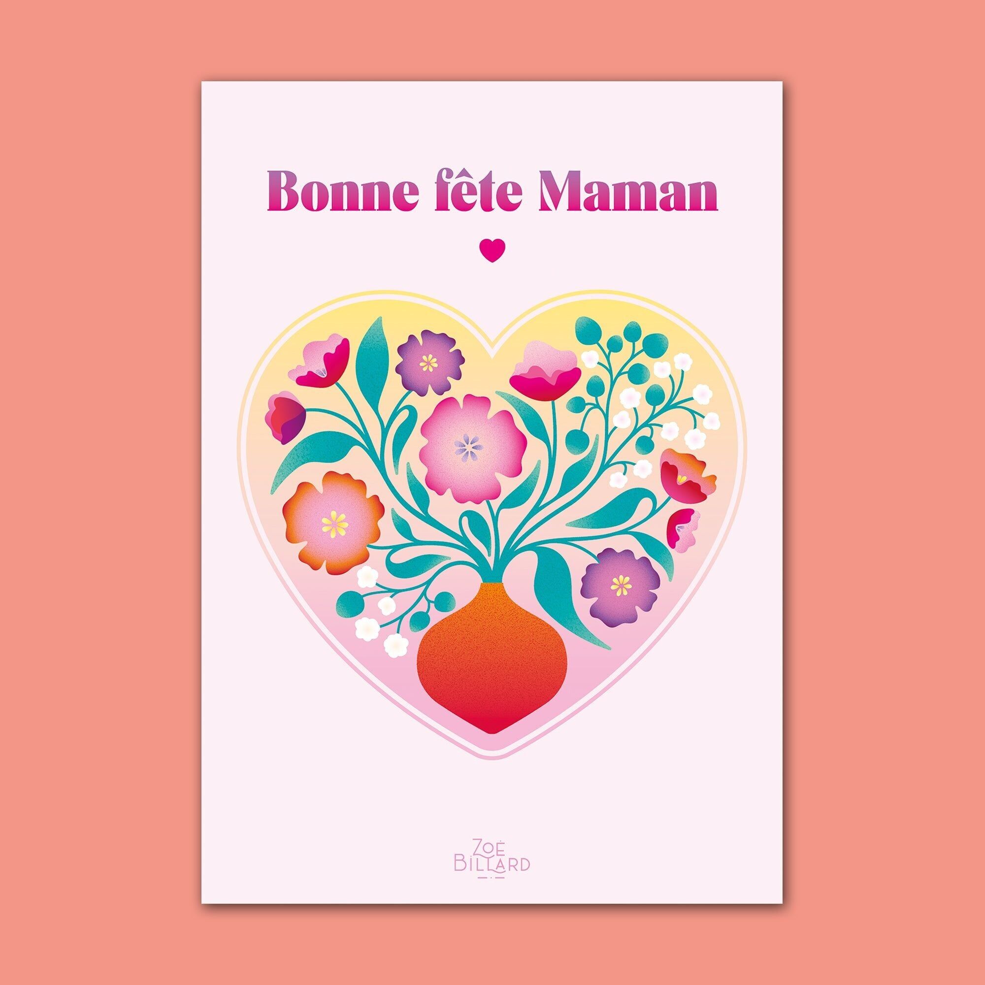 Tarjeta del Día de la Madre - Corazón Rosa