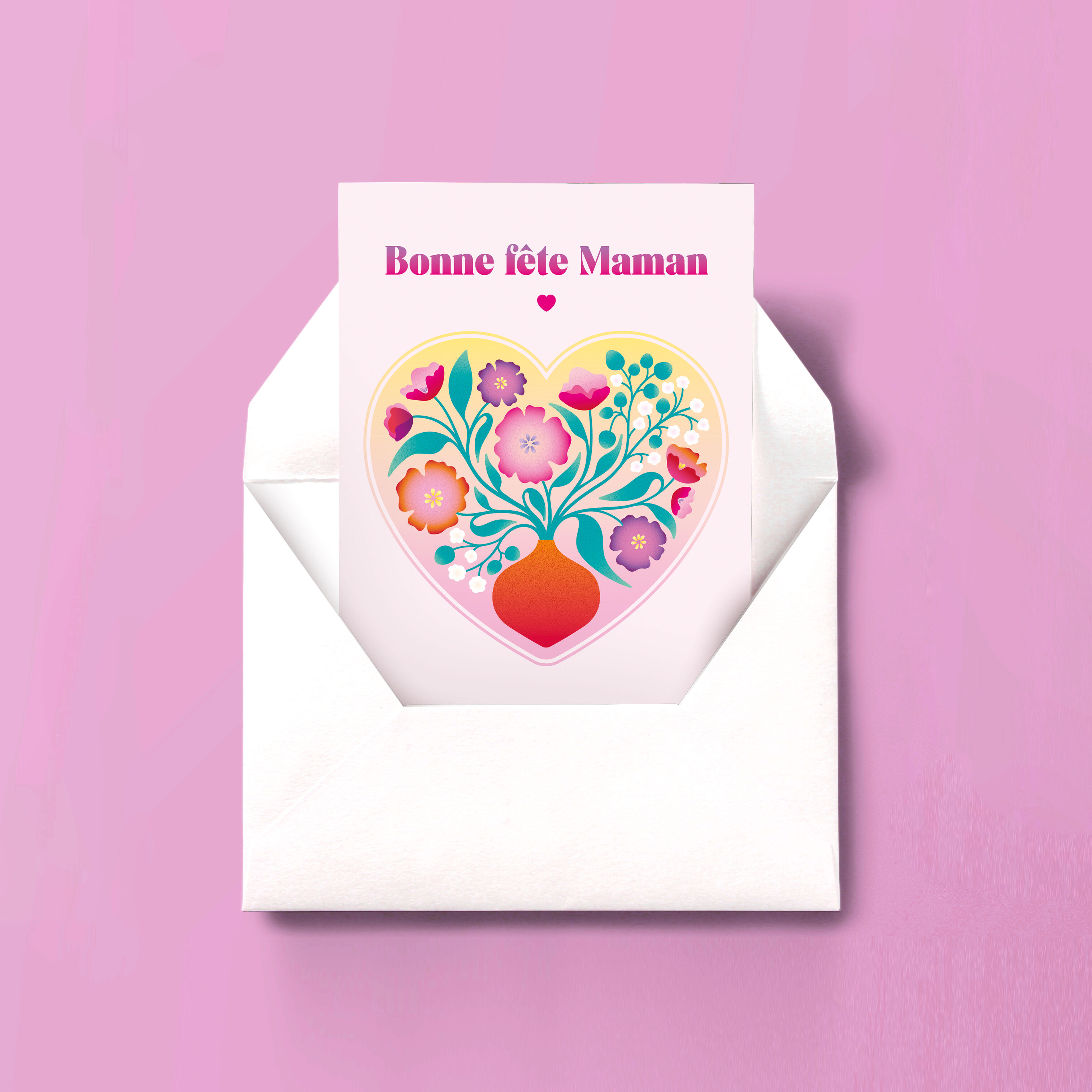 Happy Mother's Day Card - Pink Heart
