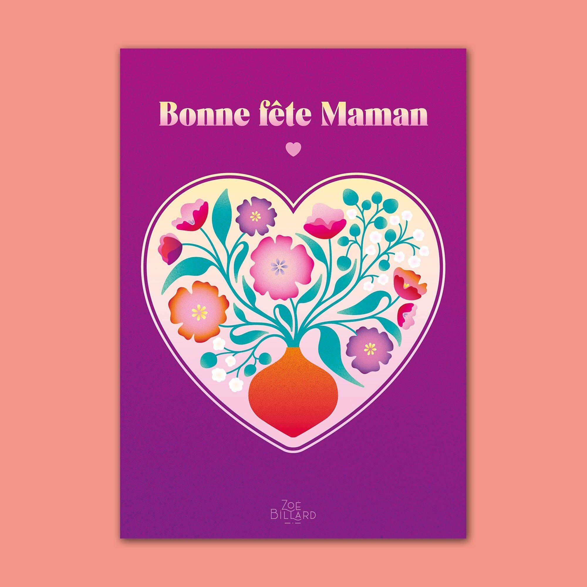 Karte zum Muttertag – Lila Herz