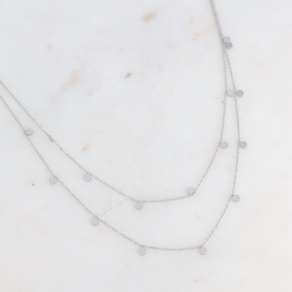 Zweireihige Halskette mit runden Perlen