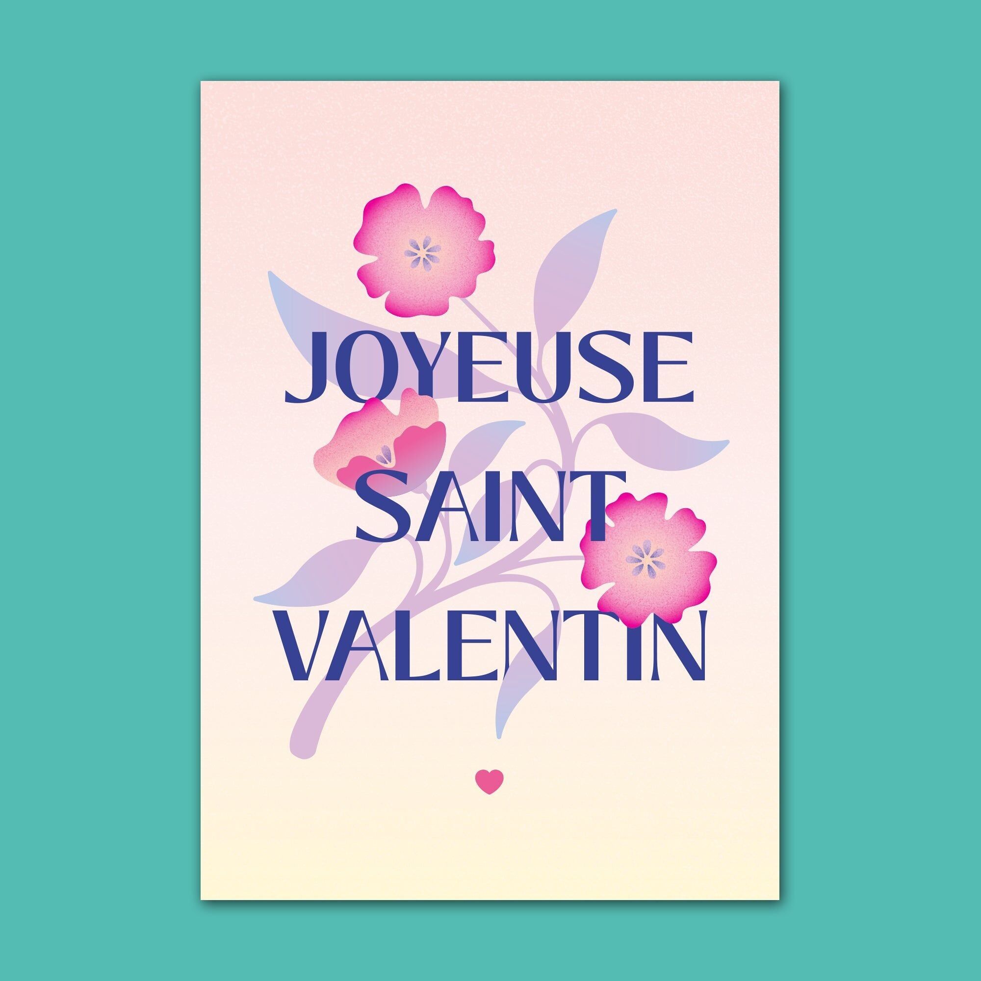 Carte Joyeuse Saint-Valentin - Bleu