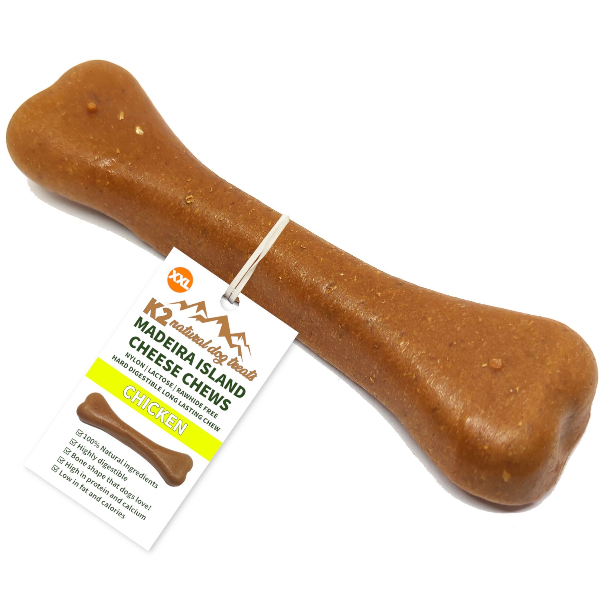 Friandises à mâcher naturelles pour chiens K2 – Friandises au fromage et au poulet, faciles à digérer (5 tailles)