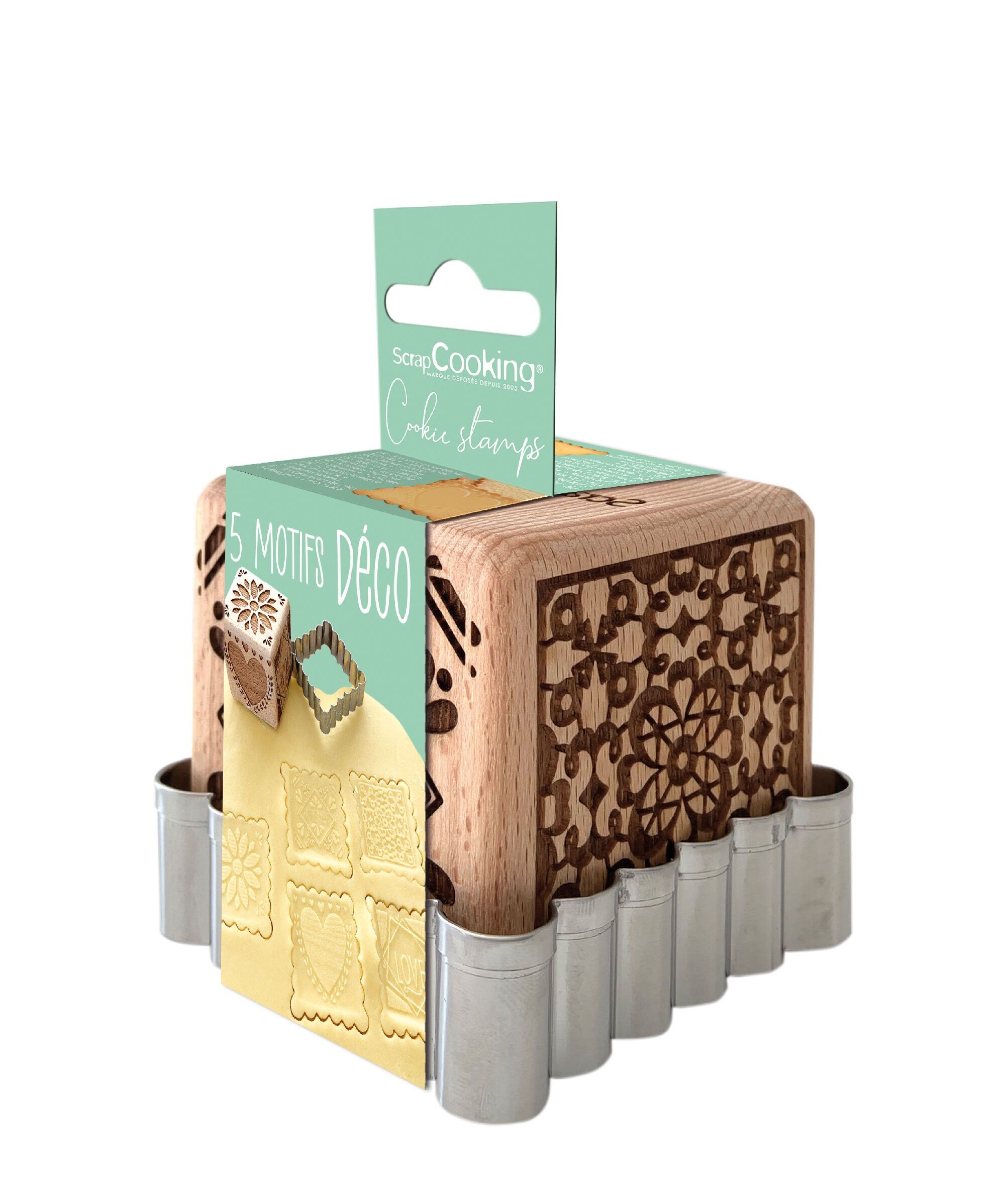Ausstechform aus Holz für Kekse (Dekoration) + Ausstecher