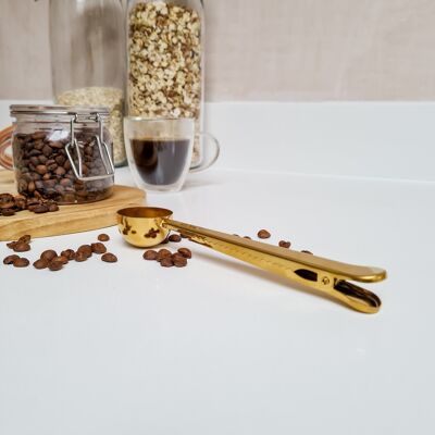 Coffee Scoop with Clip - Gold