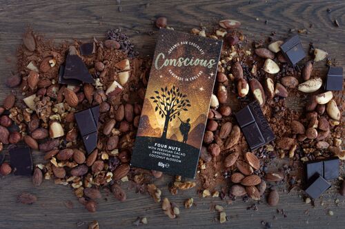 Four Nuts 60g Vegan Organic Chocolate Bar