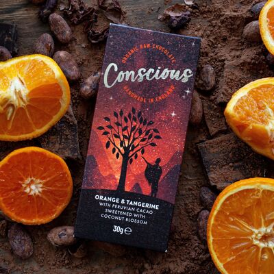 Orange & Tangerine 60g Vegan Organic Chocolate Bar