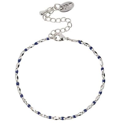 Pulsera solidaria ONE DAY azul (oro blanco de 14 k)