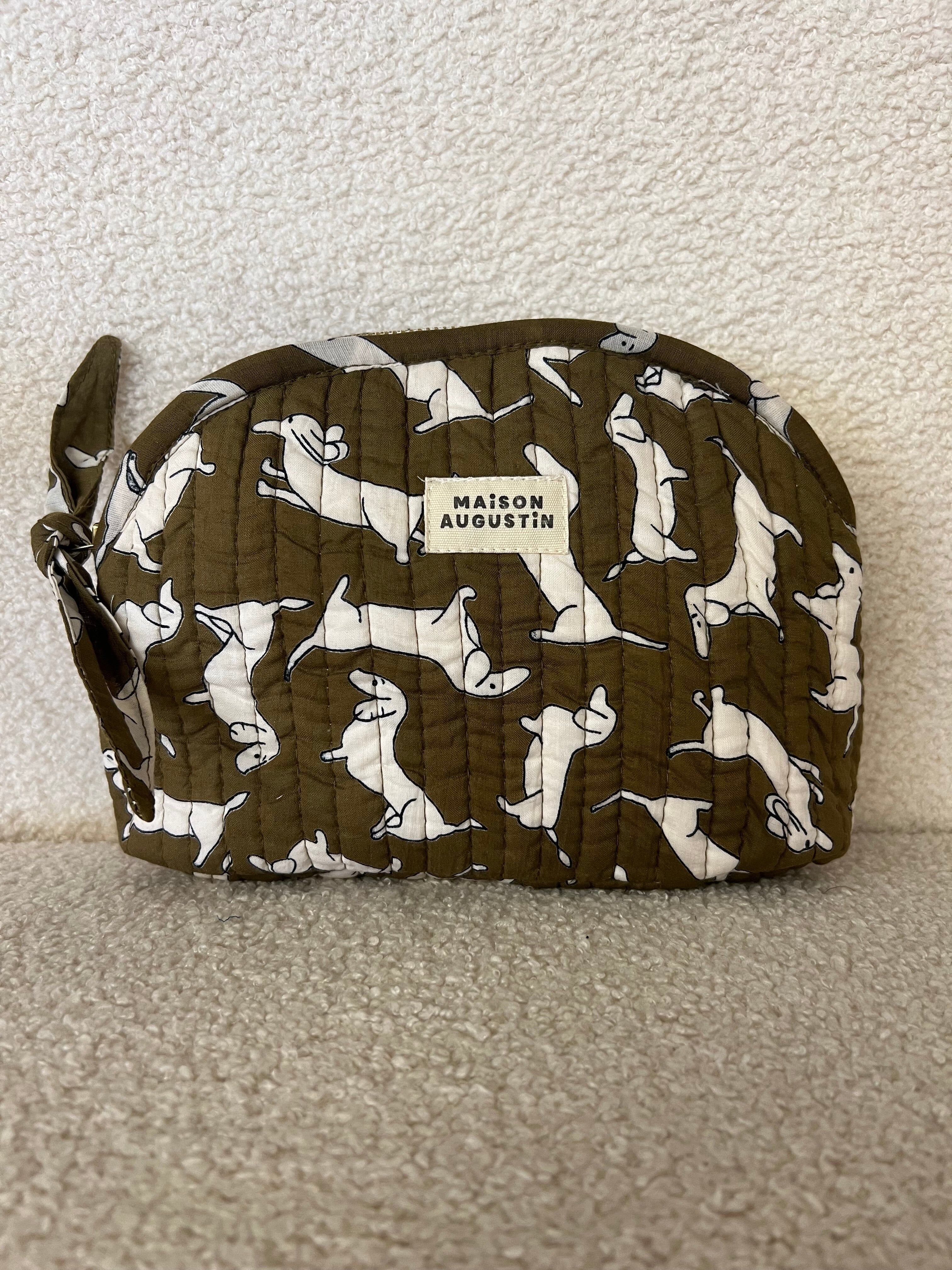 Trousse Make up Teckel Kaki