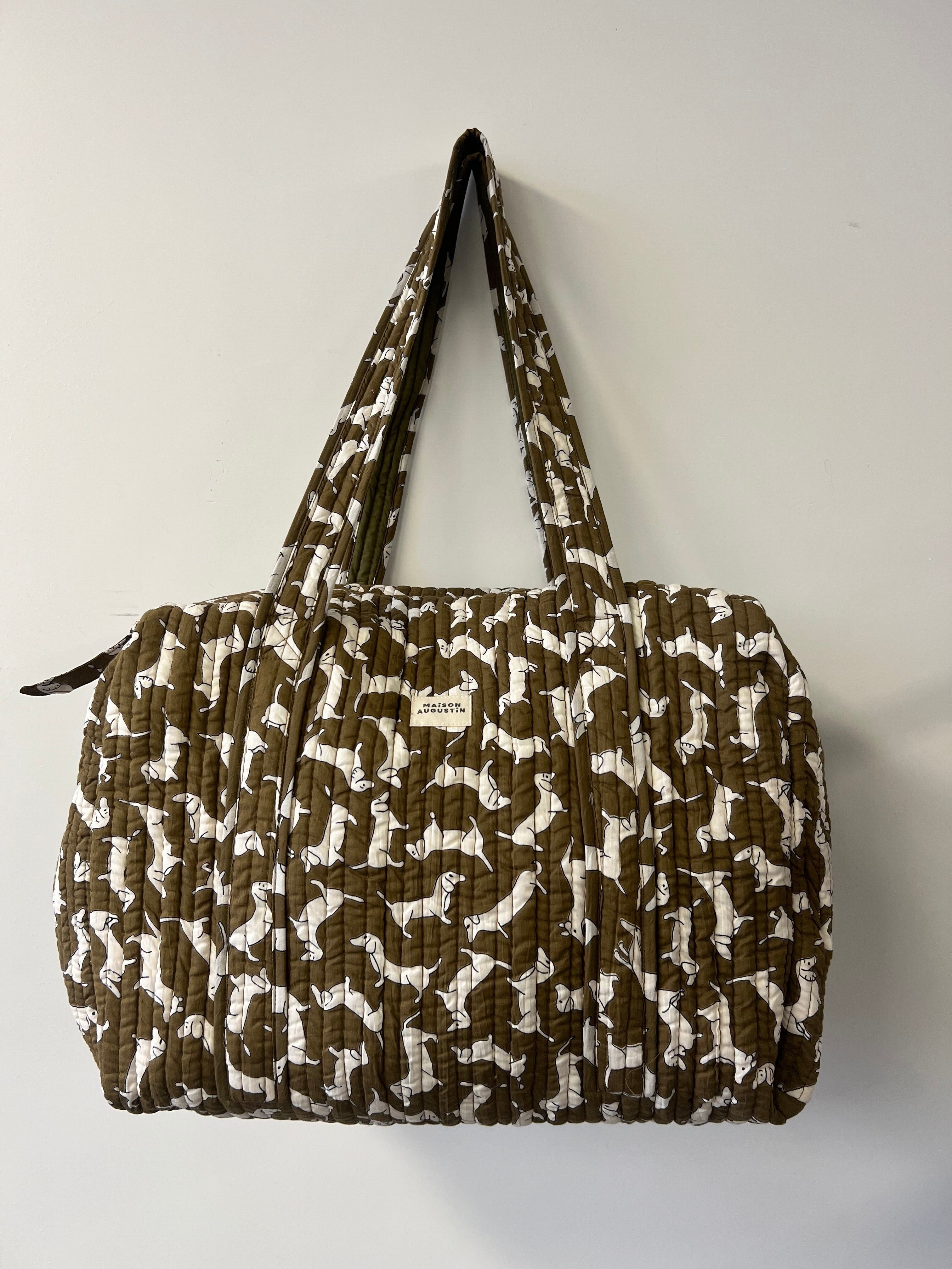 Borsa da weekend color kaki per bassotti