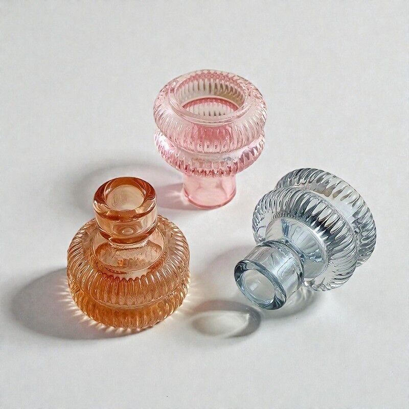 Transparent Crystal Glass Candle Holder | Table Decor