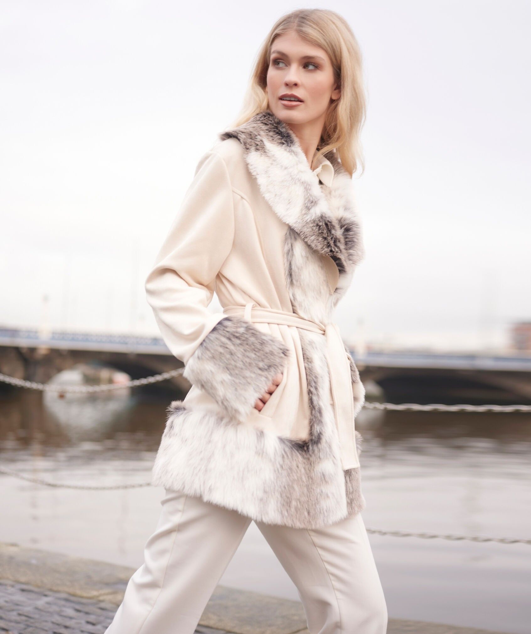 Cappotto Ariella - Neve / Leopardo