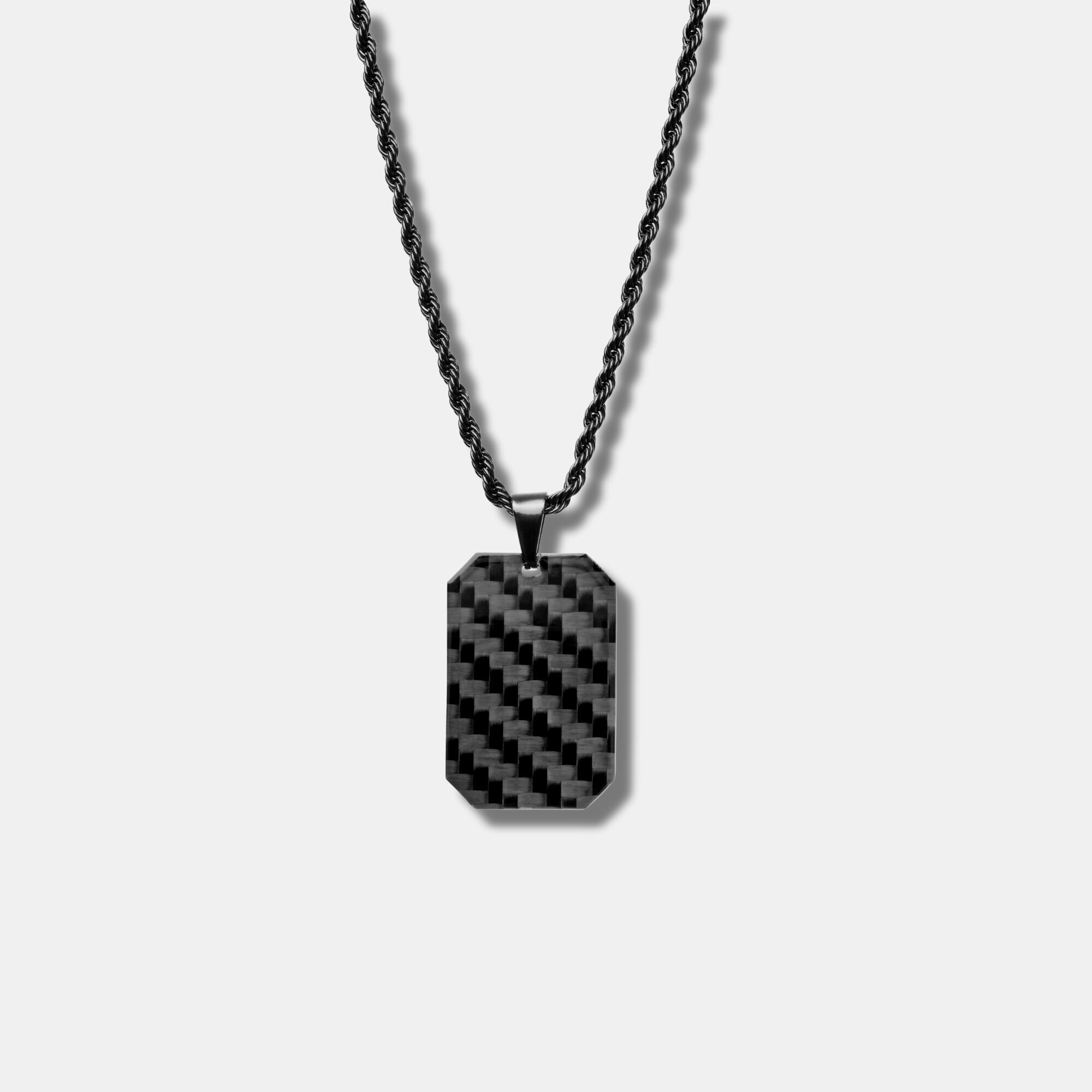 Carbon Fiber Dog Tag Necklace