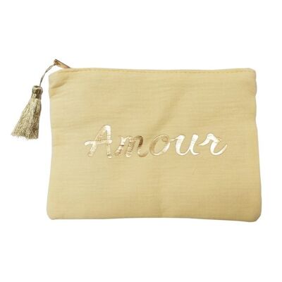 Trousse de maquillage Amour - Jaune