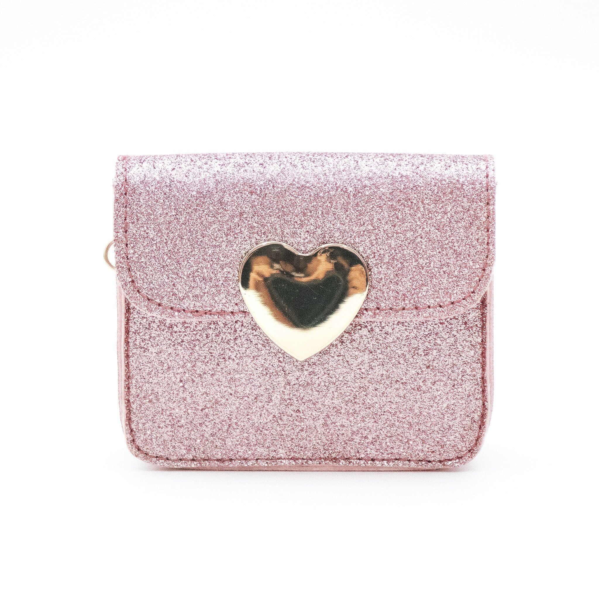 Sequined shoulder bag - Mini-Love Pink