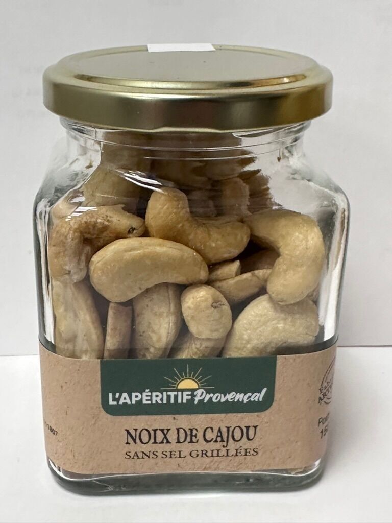 Geröstete, ungesalzene Cashewnüsse, 150-g-Glas