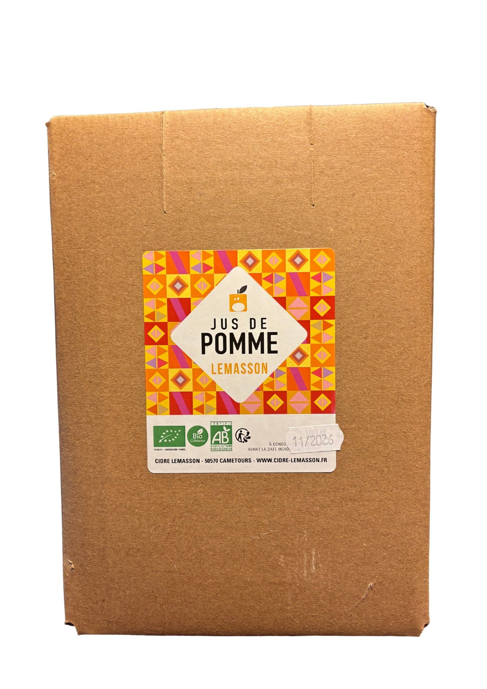 Jus de pomme bio non filtré, 5 L
