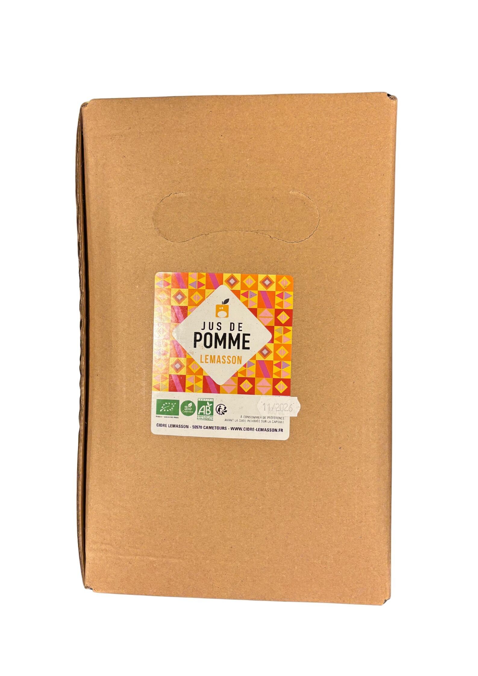 Jus de pomme bio non filtré, 10 L