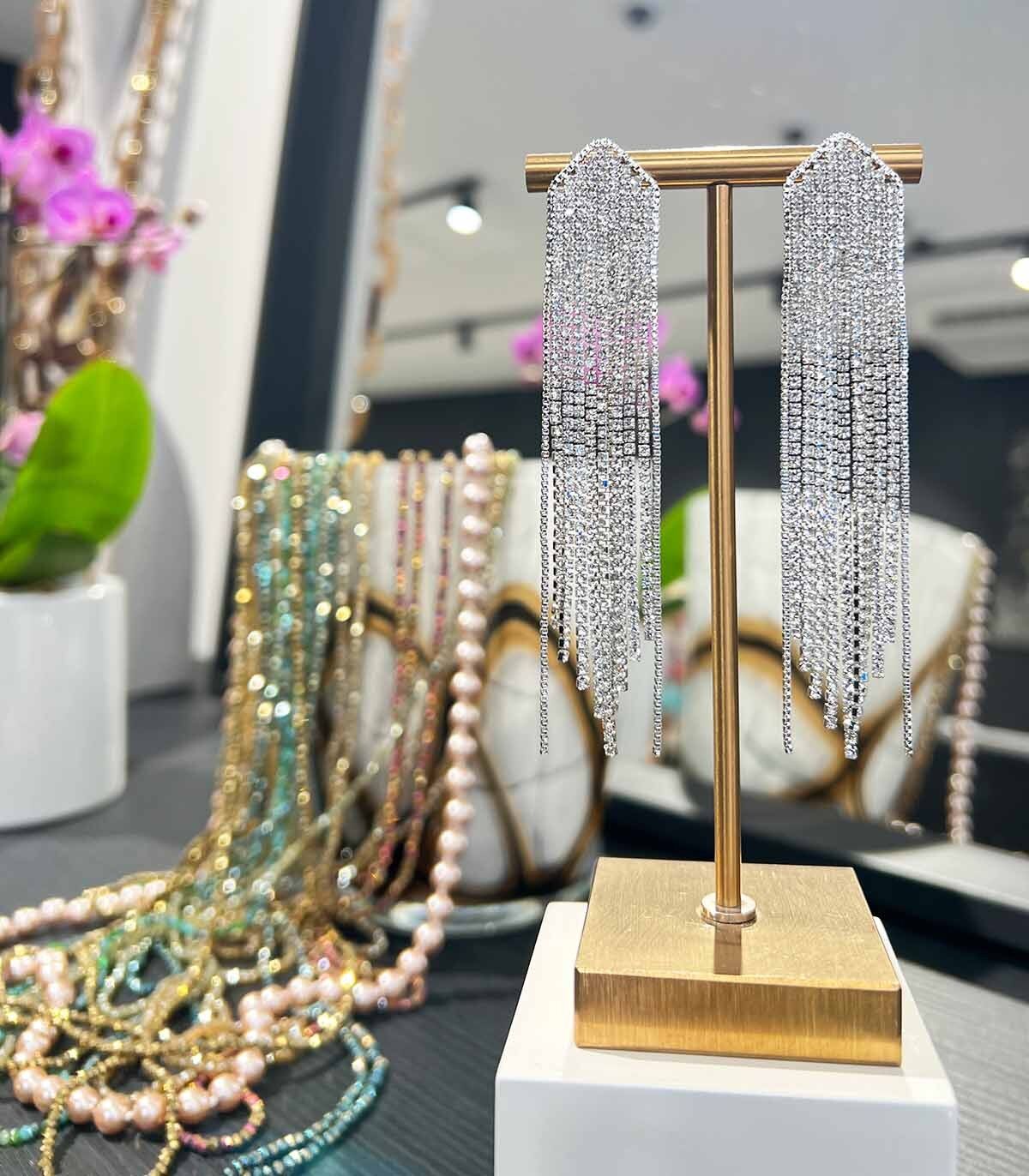 Orecchini pendenti in cristallo - Argento