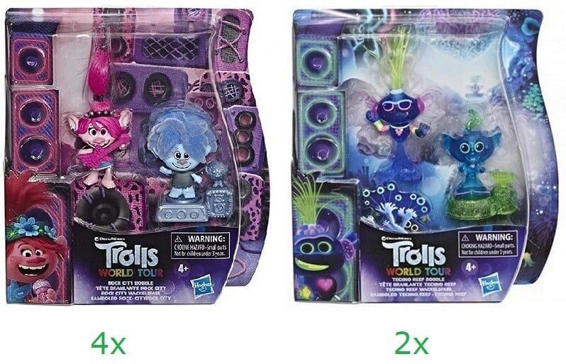 Trolls World Tour Wackelpuppe, 2 Sortimente, 17,5 x 19 cm