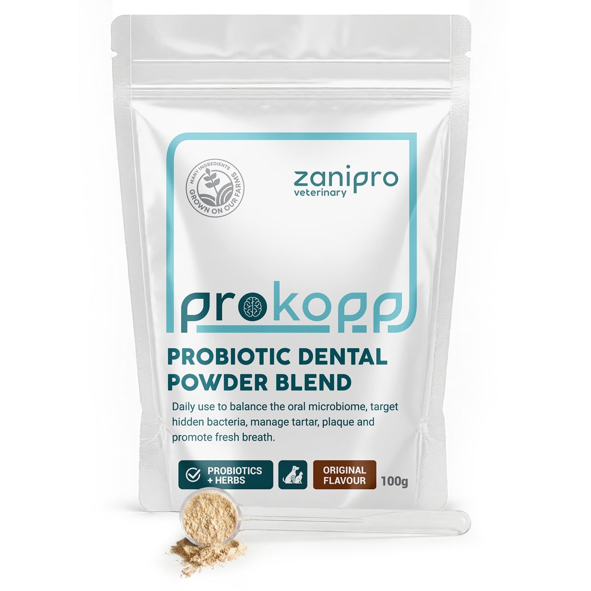 ProKopp Dentalpulver für Hunde & Katzen – Natürliche Unterstützung gegen Zahnbelag & für frischen Atem (100 g)