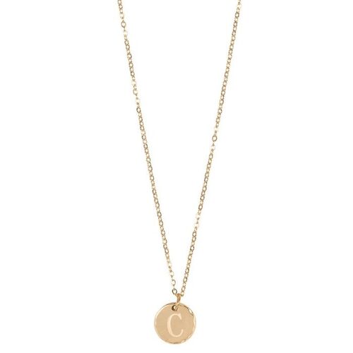 Jozemiek initiaal ketting met letter C ,14k goud plating