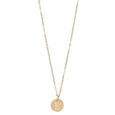 Jozemiek initial necklace with letter E, 14k gold plating