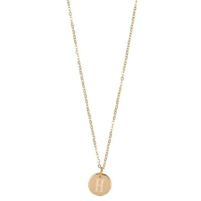 Jozemiek initial necklace with letter H, 14k gold plating