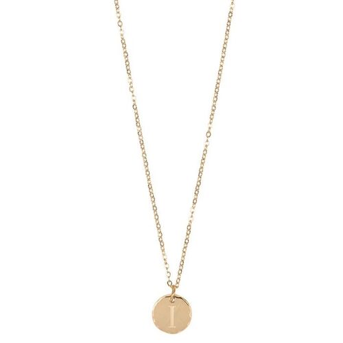 Jozemiek initiaal ketting met letter I ,14k goud plating