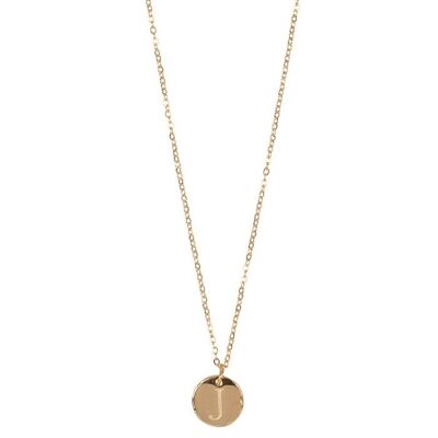 Jozemiek initial necklace with letter J, 14k gold plating