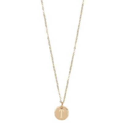 Jozemiek initiaal ketting met letter T ,14k goud plating