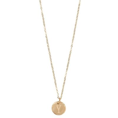 Collana con iniziale Jozemiek con lettera Y, placcatura in oro 14k