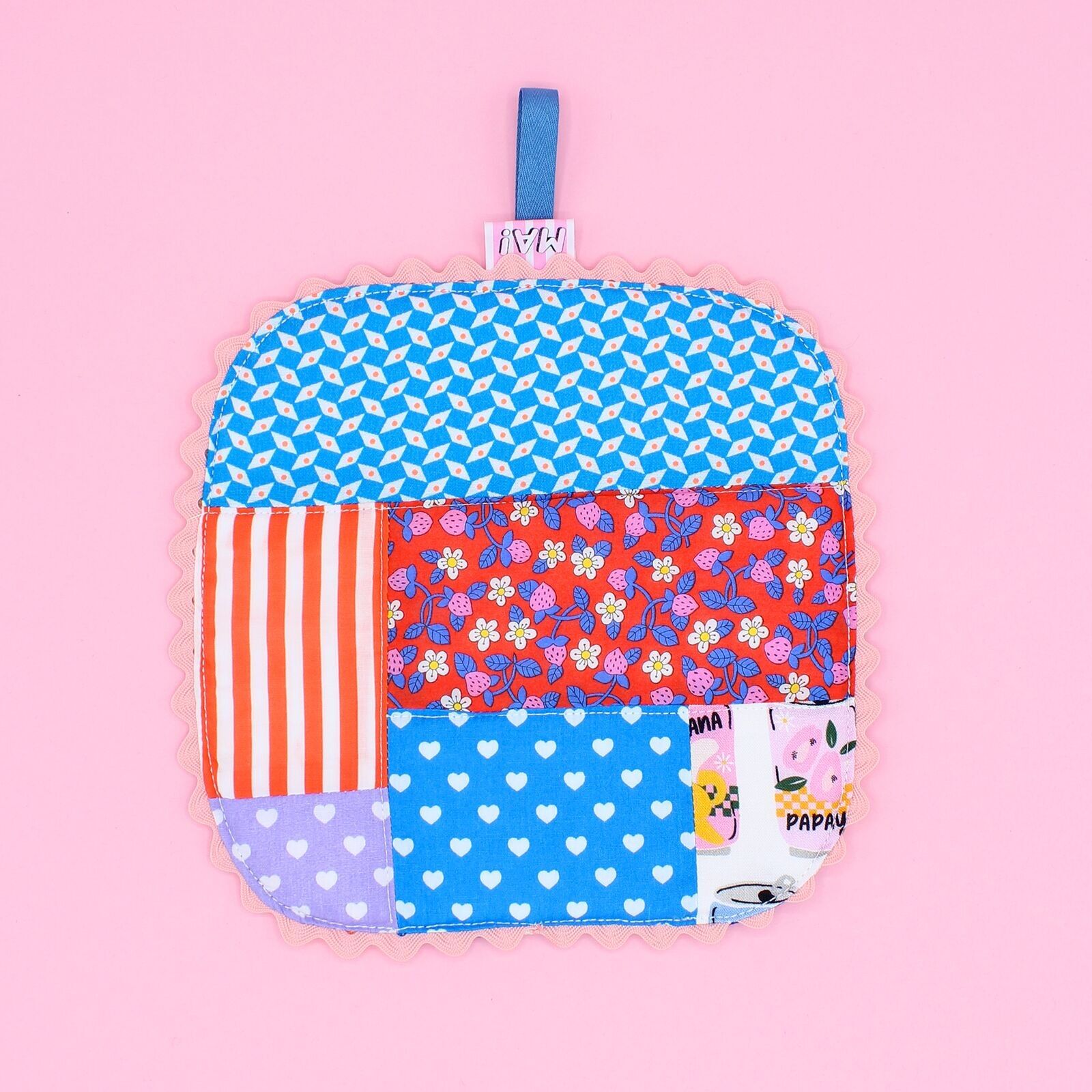 Manique patchwork - fraises