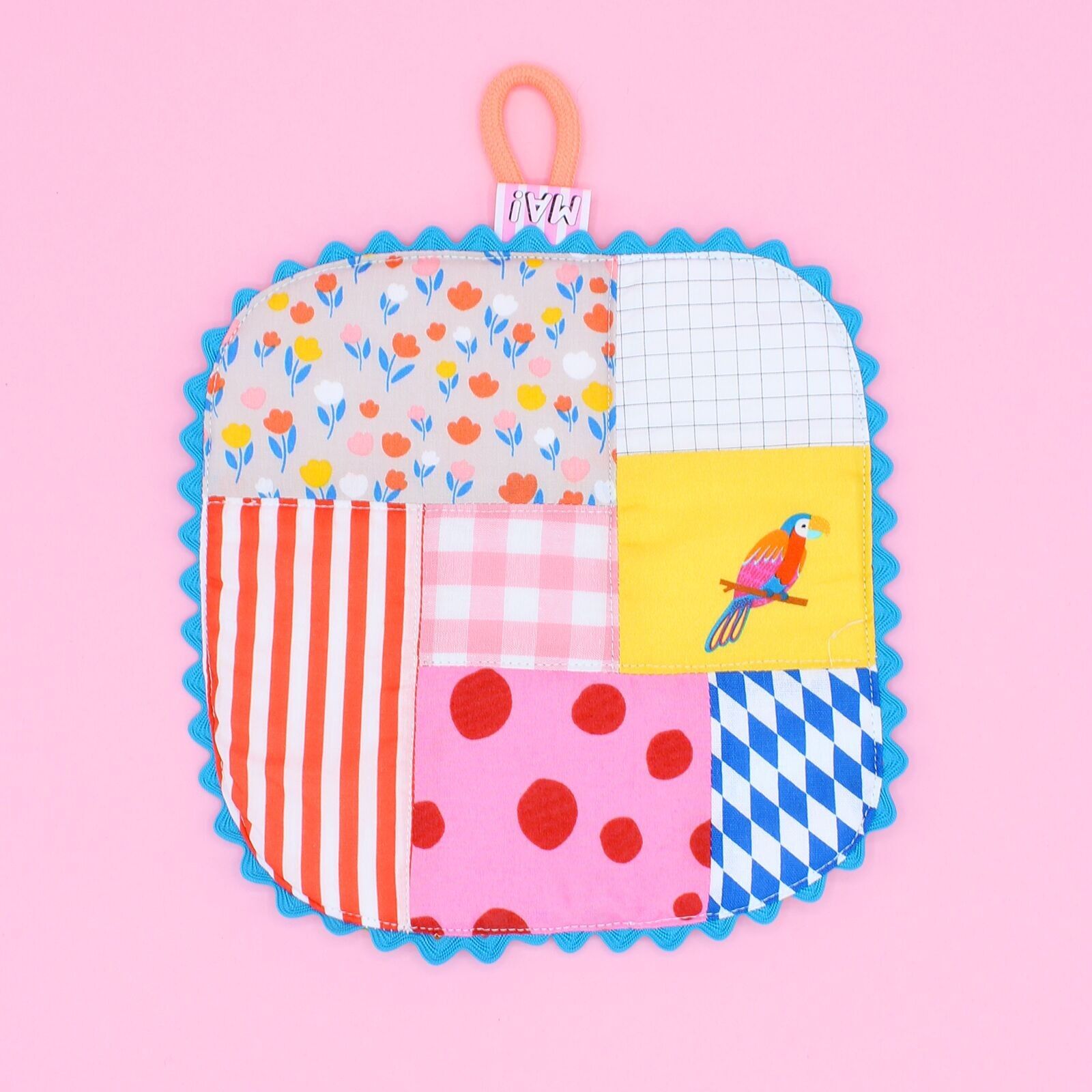 Manique patchwork - perroquet