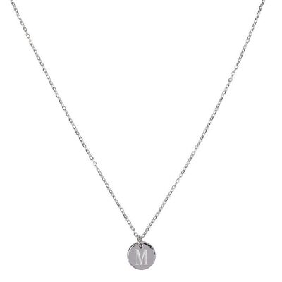 Jozemiek initial necklace with letter M, Silver