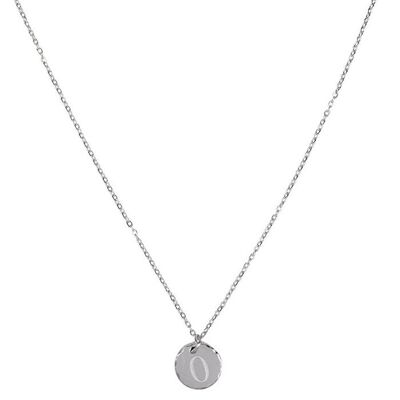 Jozemiek initial necklace with letter O, Silver