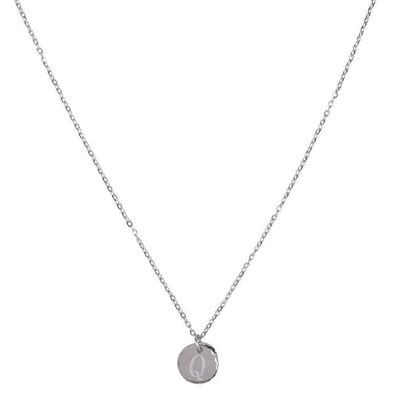 Jozemiek initial necklace with letter Q, Silver