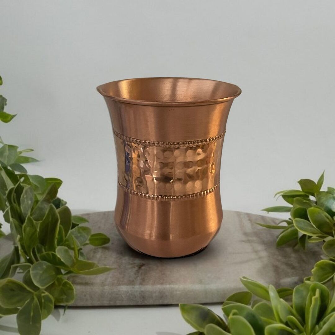 Gebogener Becher aus reinem Kupfer – 300 ml (hochbelastbar, 100 g)