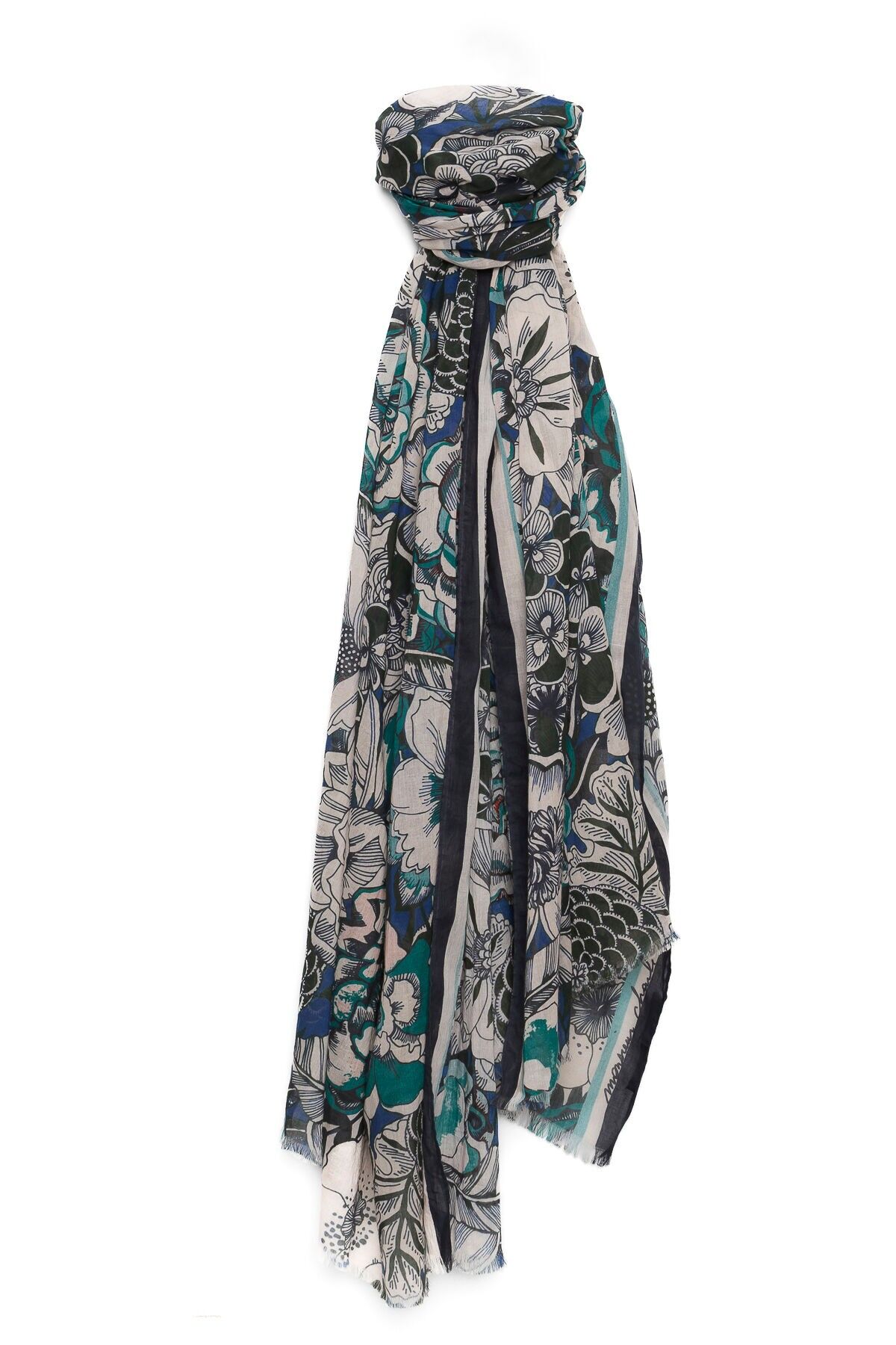 GENZO men's cotton voile scarf