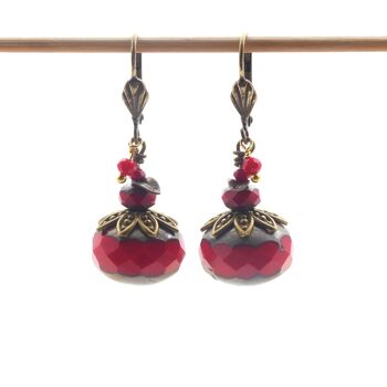 Boucles d’oreilles Bohême : Rouge 1