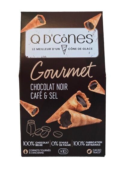 Q de Conos GOURMET Chocolate Negro, Café y Sal