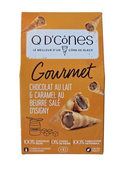 Q de conos GOURMET Chocolate con leche y caramelo de mantequilla salada Isigny