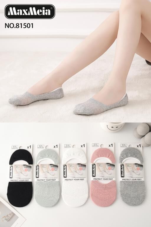 Calzini alla caviglia in cotone con suola antiscivolo