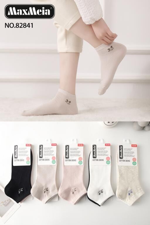 Calzini corti in cotone con motivo a topo