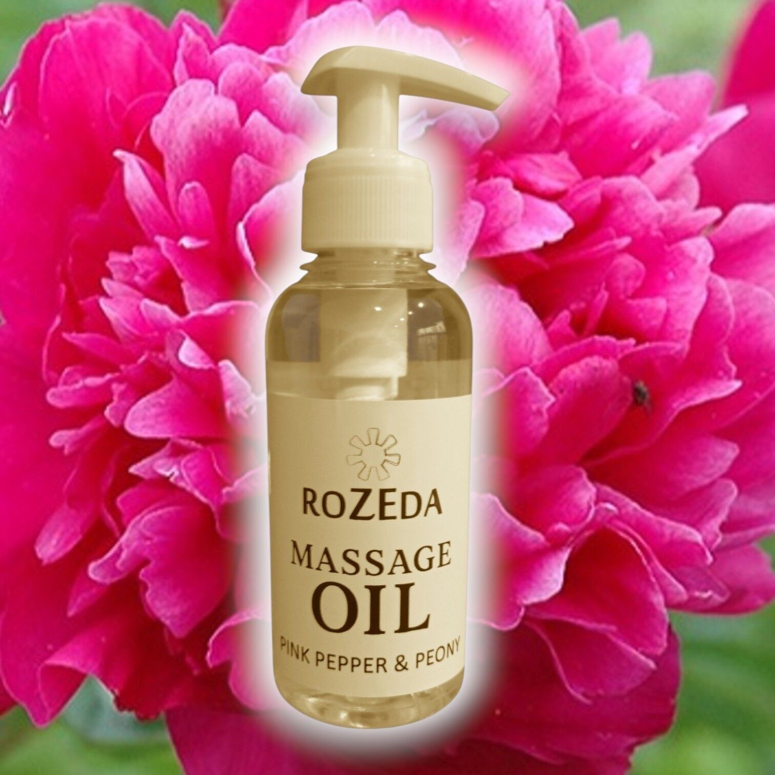 Professionelles Massageöl, 200 ml – Rosa Pfeffer & Pfingstrose