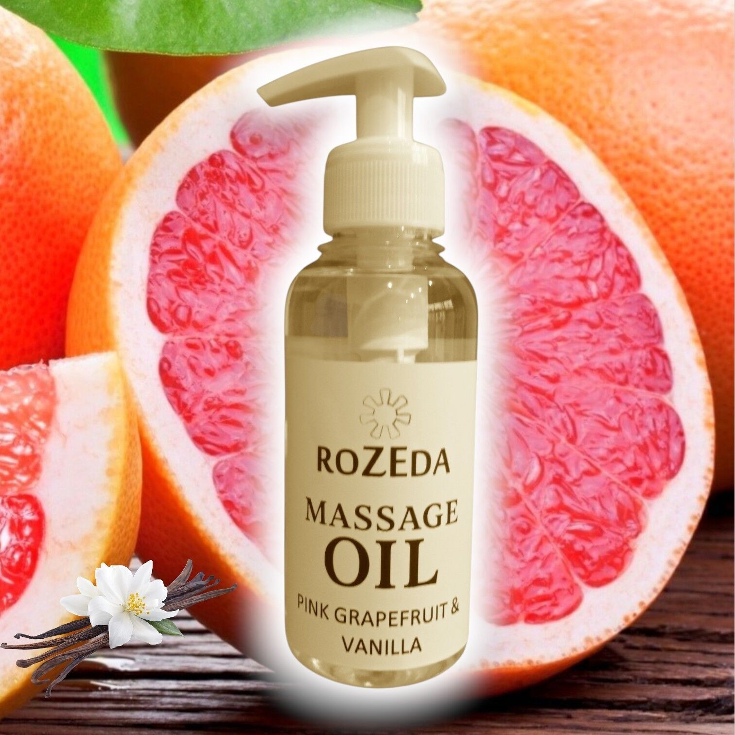Aceite de masaje profesional, 200 ml - Pomelo rosa y vainilla