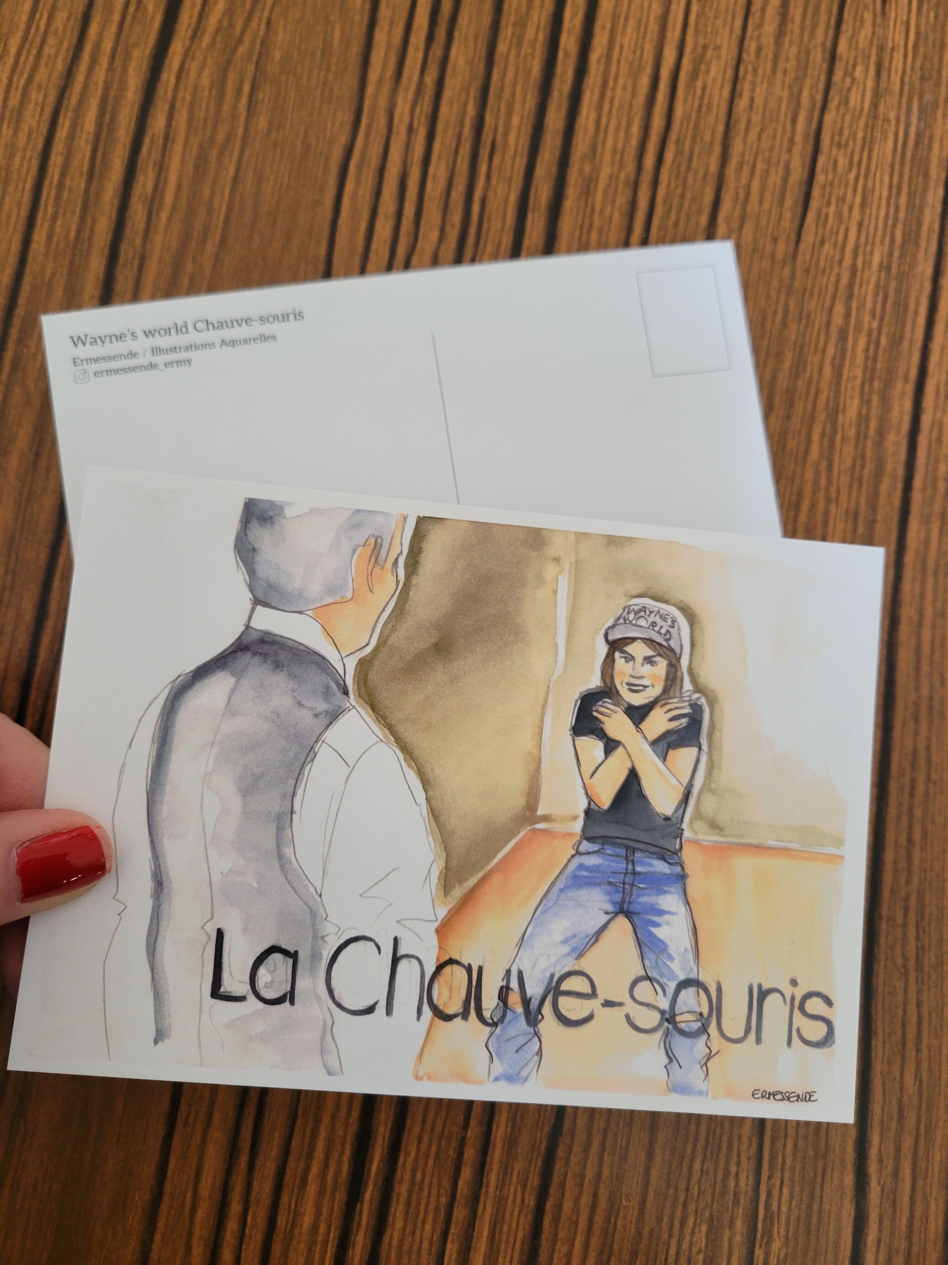 Carte postale - Wayne’s wolrd - la chauve-souris