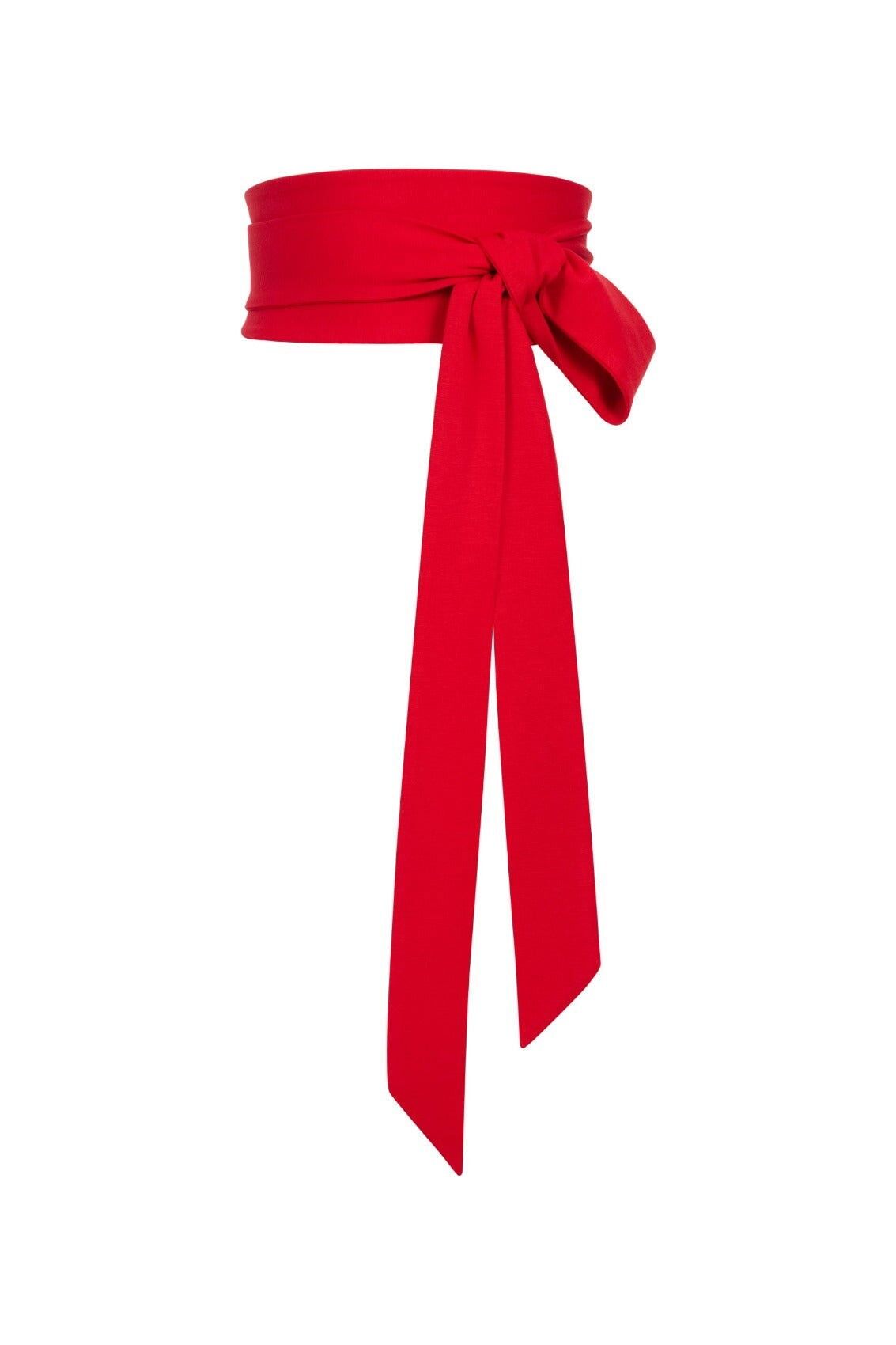 Cinturón de corbata rojo