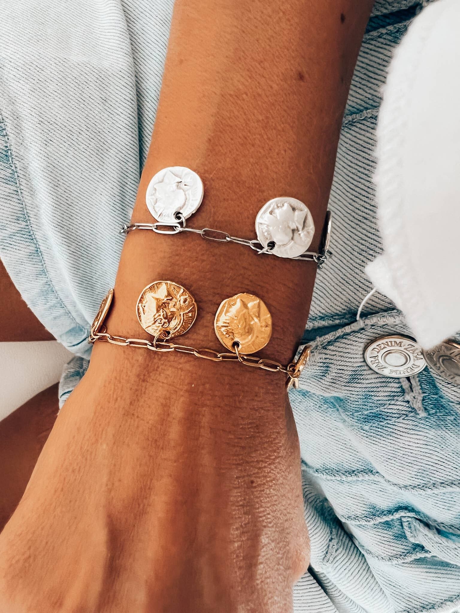 Ancient Greek coins charm bracelet