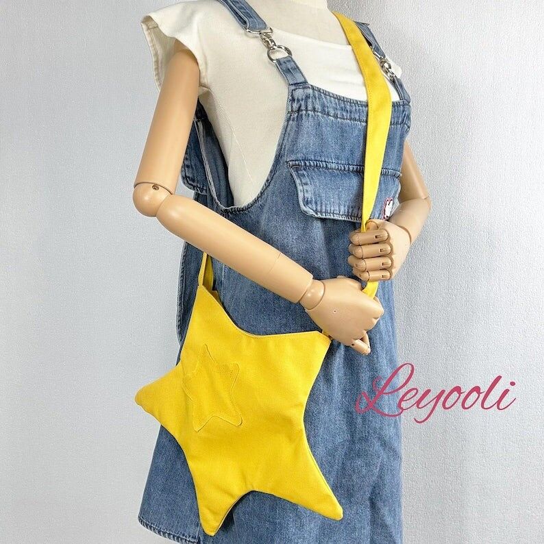 Sac en toile en forme d'étoile, sac bandoulière mignon, cabas esthétique pour femme, sac à main tendance pour l'été, petit sac kawaii, cadeau pour meilleure amie